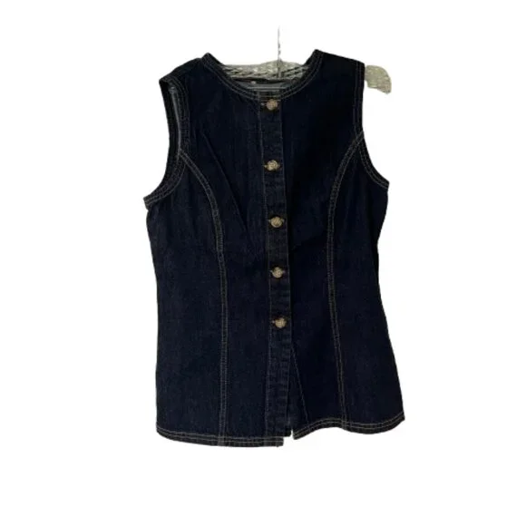 NWT Abercrombie Denim Vest - S - Dark Denim - Picture 4 of 11